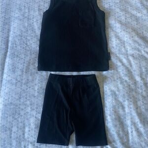 Kids Black Tank Top and Shorts Set